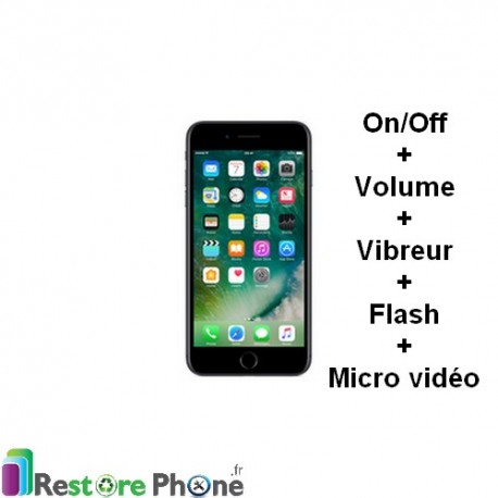 Réparation Bouton On/Off + volume + vibreur + Flash + Micro Vidéo iPhone 7
