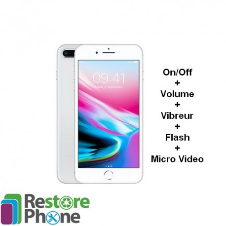 Réparation Bouton On/Off + volume + vibreur + Flash + Micro Vidéo iPhone 8 Plus